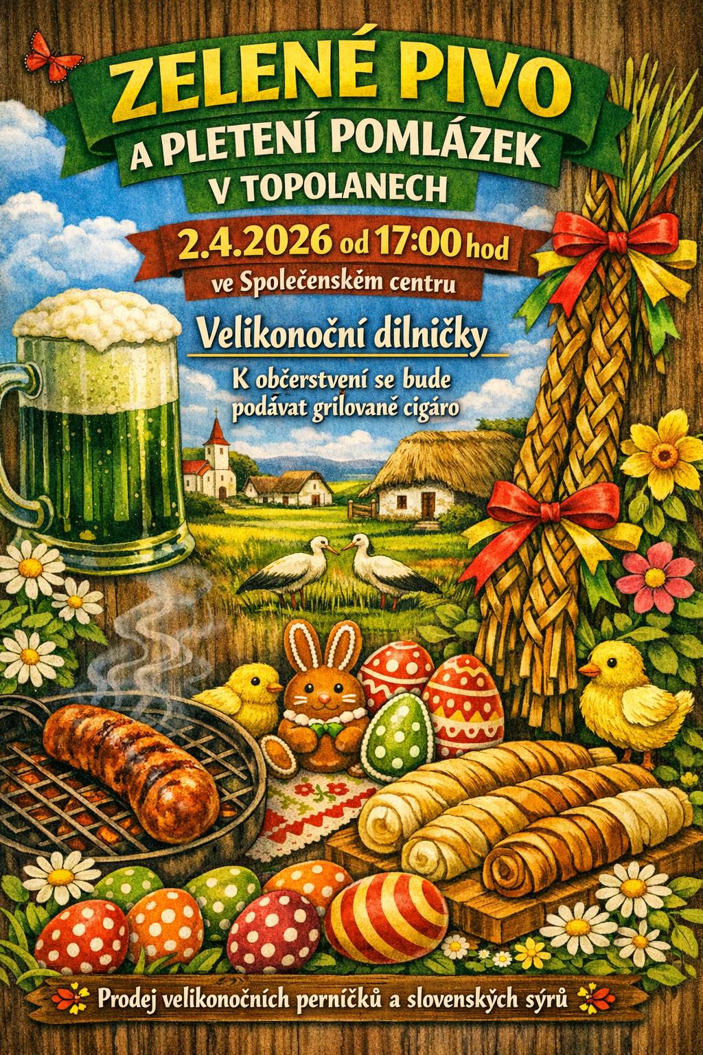 Ředitelka Mateřské školy Vážany, okres Vyškov, příspěvková organizace vyhlašuje ZÁPIS DO MATEŘSKÉ ŠKOLY VÁŽANY PRO ŠKOLNÍ ROK 2026 – 2027, který se uskuteční ve středu 8.4.2026 v době od 8:00 do 16:00 hodin v budově mateřské školy. Bude také možné nahlédnout do třídy, prohlédnut si budovu i zahrádku.  K zápisu přineste: Rodný list dítěte Občanský průkaz  - zákonný zástupce Vyplněnou žádost o přijetí dítěte Evidenční list, včetně potvrzení od lékaře Evidenční list a žádost si můžete vyzvednout v mateřské škole nebo stáhnout na webových stránkách www.msvazany.cz – Dokumenty. Bližší informace na tel.č.: 608 253 820 nebo e-mail: ms.vazany@seznam.cz         Ředitel Základní školy a Mateřské školy Moravské Prusy, příspěvkové organizace v souladu s § 34 zákona č. 561/2004 Sb. vyhlašuje:  ZÁPIS dětí do mateřské školy pro školní rok 2026/2027, který se bude konat v pondělí 13. dubna 2026 od 10,00 do 15,00 hodin v prostorách MŠ. K zápisu si přineste: ● vyplněnou žádost + evidenční list s potvrzením o zdravotní způsobilosti dítěte ● rodný list dítěte ● občanský průkaz rodičů nebo zákonného zástupce Rodiče si žádost a evidenční list dítěte mohou stáhnout na webových stránkách msprusy.cz, v záložce “pro rodiče“, sekce “dokumenty ke stažení“ nebo „informace k zápisu“. Zde jsou uvedena i kritéria pro přijímání dětí. Bližší informace u zástupce ředitele pro MŠ p. Kandorfové na tel. čísle: 792 414 939 nebo prostřednictvím emailu: msprusy@email.cz Občanský průkaz  - zákonný zástupce Vyplněnou žádost o přijetí dítěte Evidenční list, včetně potvrzení od lékaře Evidenční list a žádost si můžete vyzvednout v mateřské škole nebo stáhnout na webových stránkách www.msvazany.cz – Dokumenty. Bližší informace na tel.č.: 608 253 820 nebo e-mail: ms.vazany@seznam.cz       Připomínáme občanům, že do konce měsíce března musí mít uhrazené poplatky za svoz komunálního odpadu, stočné, poplatek za psa a zpravodaj obce. Poplatky můžete uhradit v hotovosti v kanceláři OÚ v úředních hodinách nebo bezhotovostní úhradou poukázat příslušnou částku na účet obce. Jako variabilní symbol je nutné uvést číslo popisné nemovitosti, za kterou dle vyhlášky obce poplatek hradíte. Po připsání platby na účet vám bude doručena známka na popelnici.     Obec Moravské Málkovice srdečně zve občany na divadelní bláznivou komedii " ANI O DEN DÝL ! " zahrají Krásenští divadelní ochotníci v sobotu 28.3.2026 v 18 h. na Dělnickém domě. Vstupné dobrovolné a občerstvení zajištěno.      Obec Topolany srdečně zve seniory na tradiční setkání, které se uskuteční v pátek 17. dubna od 17 hodin ve Společenském centru Topolany. K poslechu zahraje (ne)obyčejná harmonika Terezky Kniežové. Občerstvení zajištěno. Těšíme se na setkání s Vámi     Obec Topolany a Spolek PRORADOST Vás srdečně zvou na Zelený čtvrtek 2. dubna od 17 hodin do víceúčelového areálu na tradiční pletení pomlázek, velikonoční tvoření a zelené pivo. Možnost koupě velikonočních perníčků a slovenských sýrů.