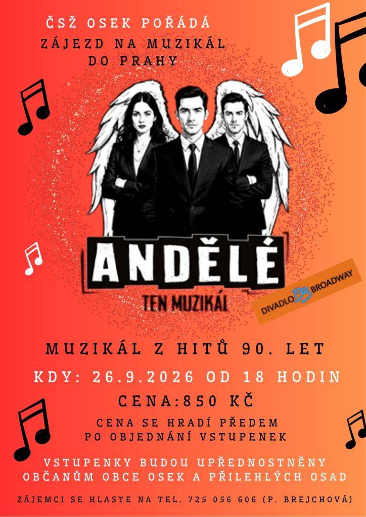 ČSŽ Osek pořádá zájezd na muzikál ANDĚLÉ