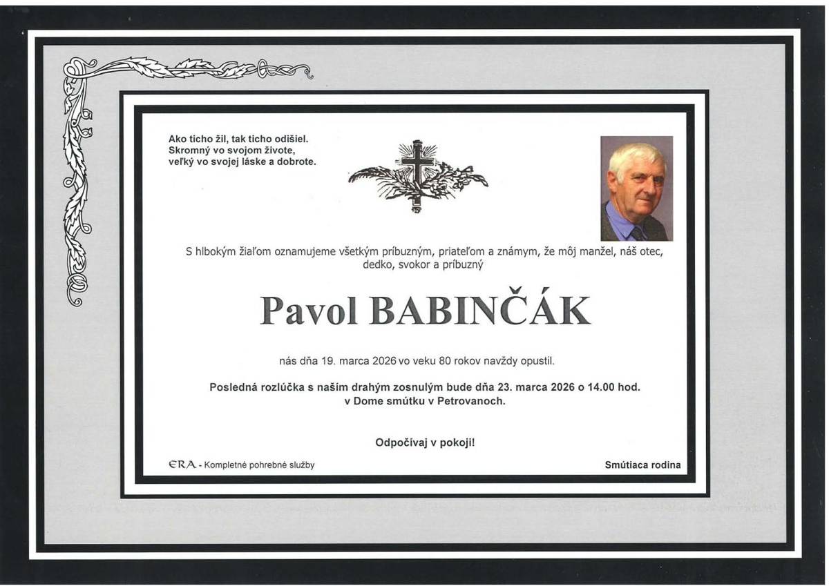 Smútočné oznámenie