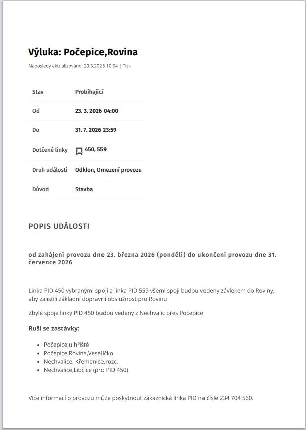 Upozorňujeme na dočasné zrušení zastávek autobusů, které jezdí z Nechvalic do Sedlčan a zpět v osadách Křemenice a Libčice.