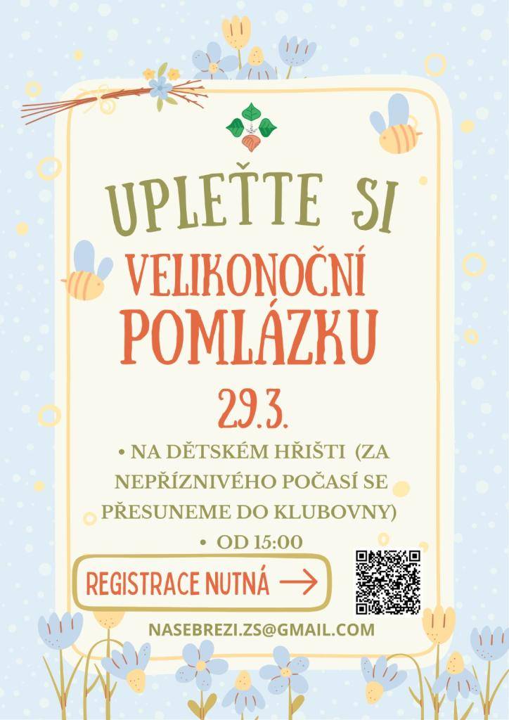 Kde? - Na dětském hřišti (za nepříznivého počasí se přesuneme do klubovny)     Kdy? - 29.3.2026 od 15:00h     Registrace nutná