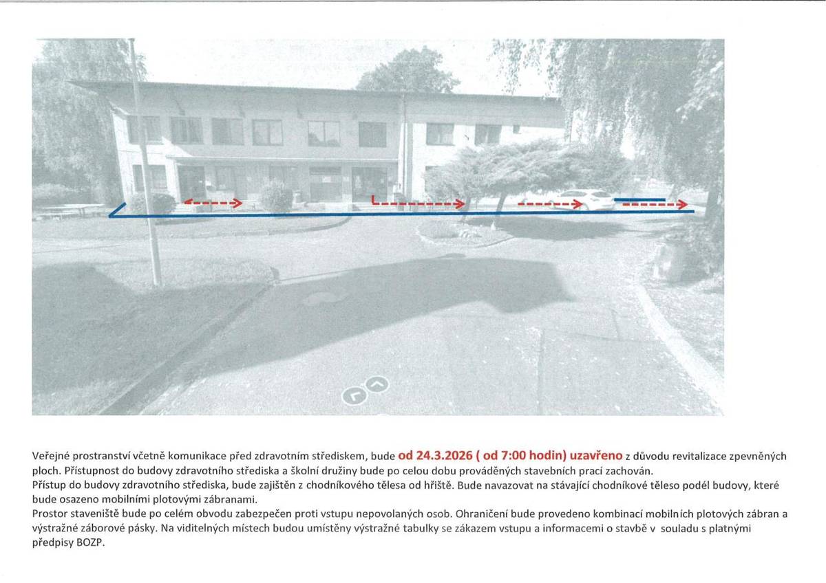 omezení přístupu do budovy zdravotního střediska