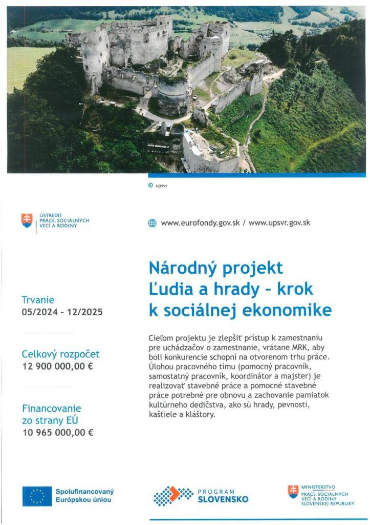 Národný projekt Ľudia a hrady - krok k sociálnej ekonomike