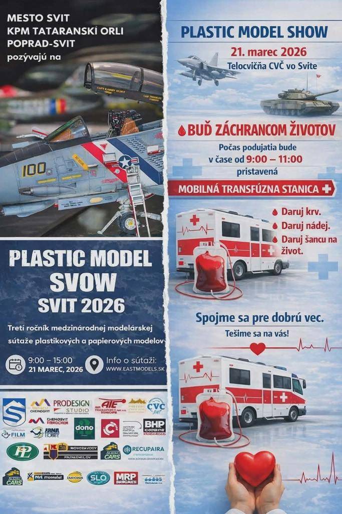 Pozývame všetkých modelárov, nadšencov aj širokú verejnosť na 3. ročník medzinárodnej modelárskej súťaže plastových a papierových modelov!