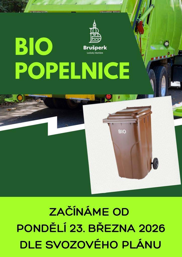 Svoz Bio popelnic začíná již v pondělí 23.března dle svozového plánu pro rok 2026.