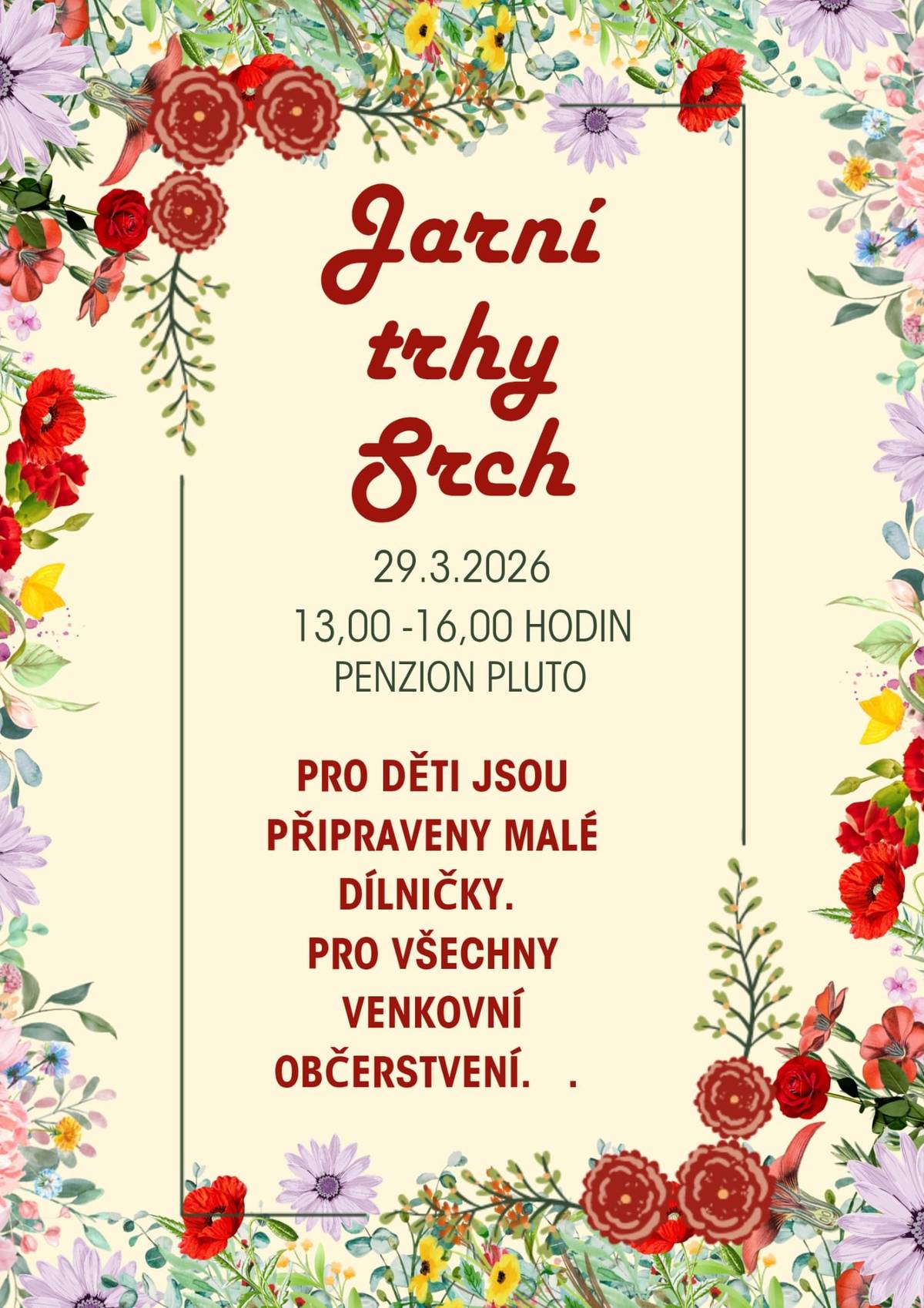 Neděle 29.3.2026 od 13 do 16 hodi