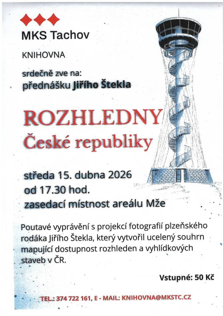 Pozvánka na přednášku Rozhledny České republiky