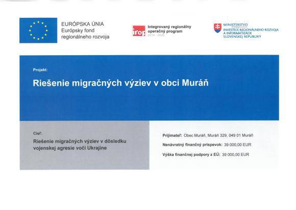 Riešenie migračných výziev v obci Muráň
