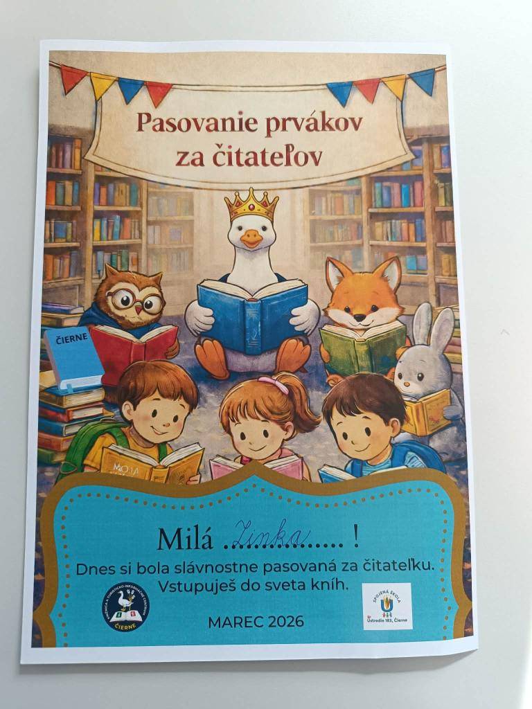 V našej novej knižnici a turisticko-informačnom centre sme dnes nadviazali na krásnu tradíciu pasovania čitateľov. V spolupráci so Spojenou školou – Ústredie sme slávnostne pasovali prvákov.