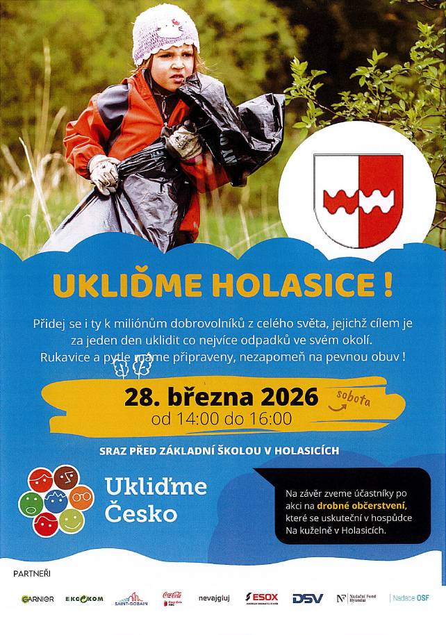 sobota 28.3.2026 od 14:00 sraz před ZŠ Holasice.