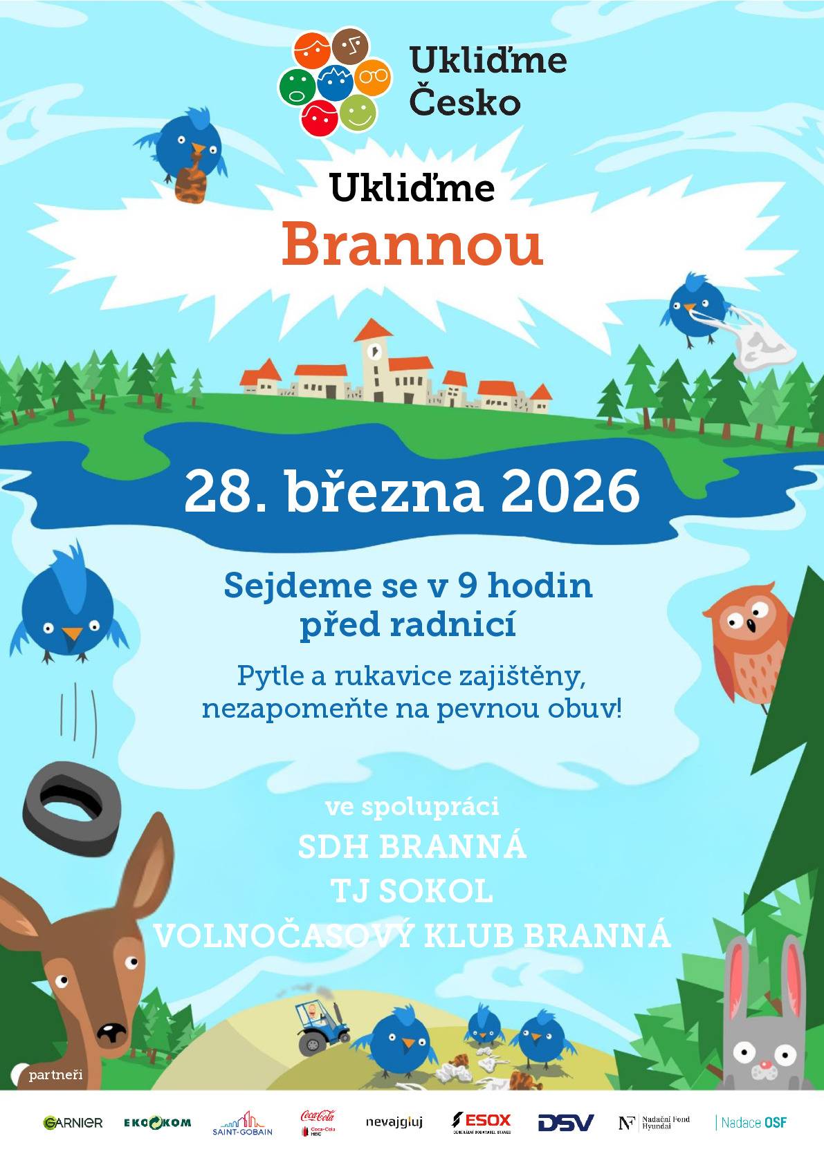 Vážení spoluobčané,  dne 28. 3. v 9:00 se sejdem před radnicí a tradičně se zapojíme do akce Ukliďme Česko. Pojďme udělat dobrou věc pro naši přírodu.
