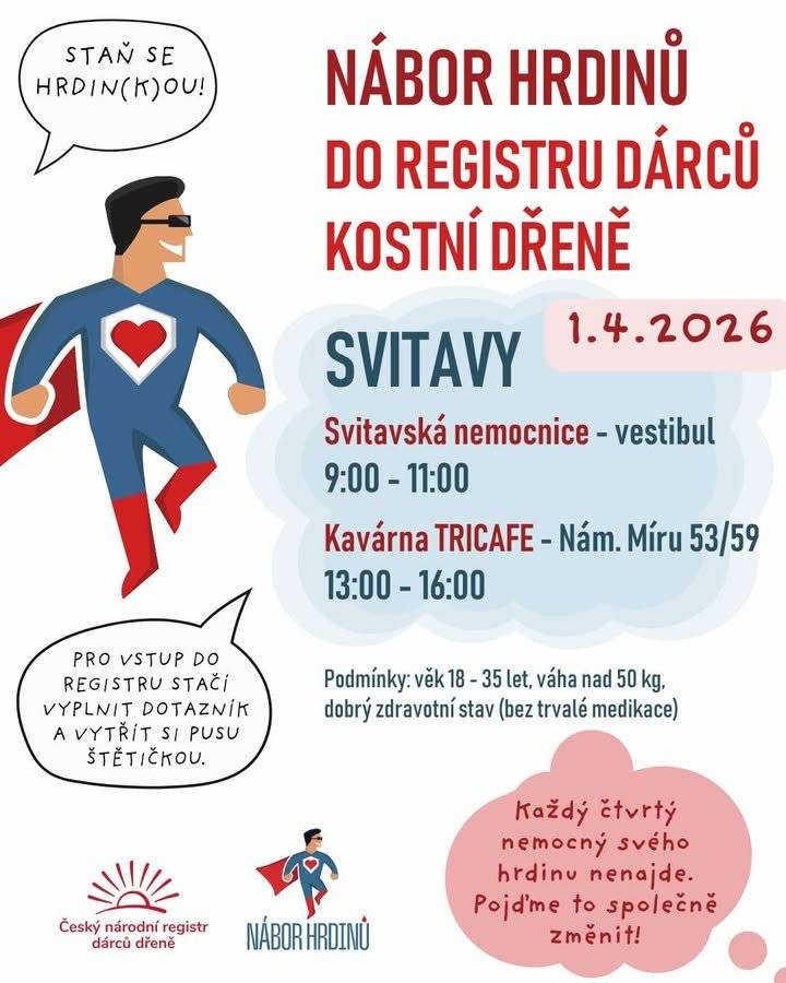 Svitavy  1. 4. 2026 Na přiloženém letáčku najdete více informací i podmínky.