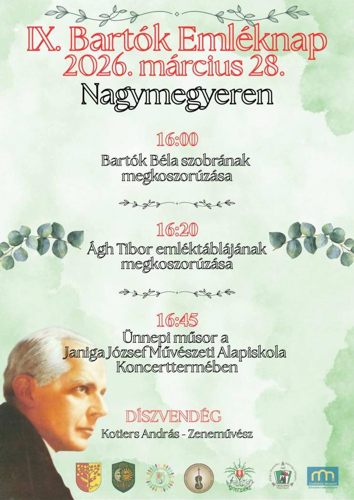 Srdečne Vás pozývame na IX. Spomienkový deň na Bartóka, ktorý sa uskutoční 28. marca 2026.