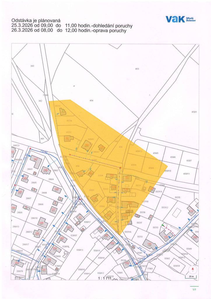 odstávka vody v části obce dnes a zítra