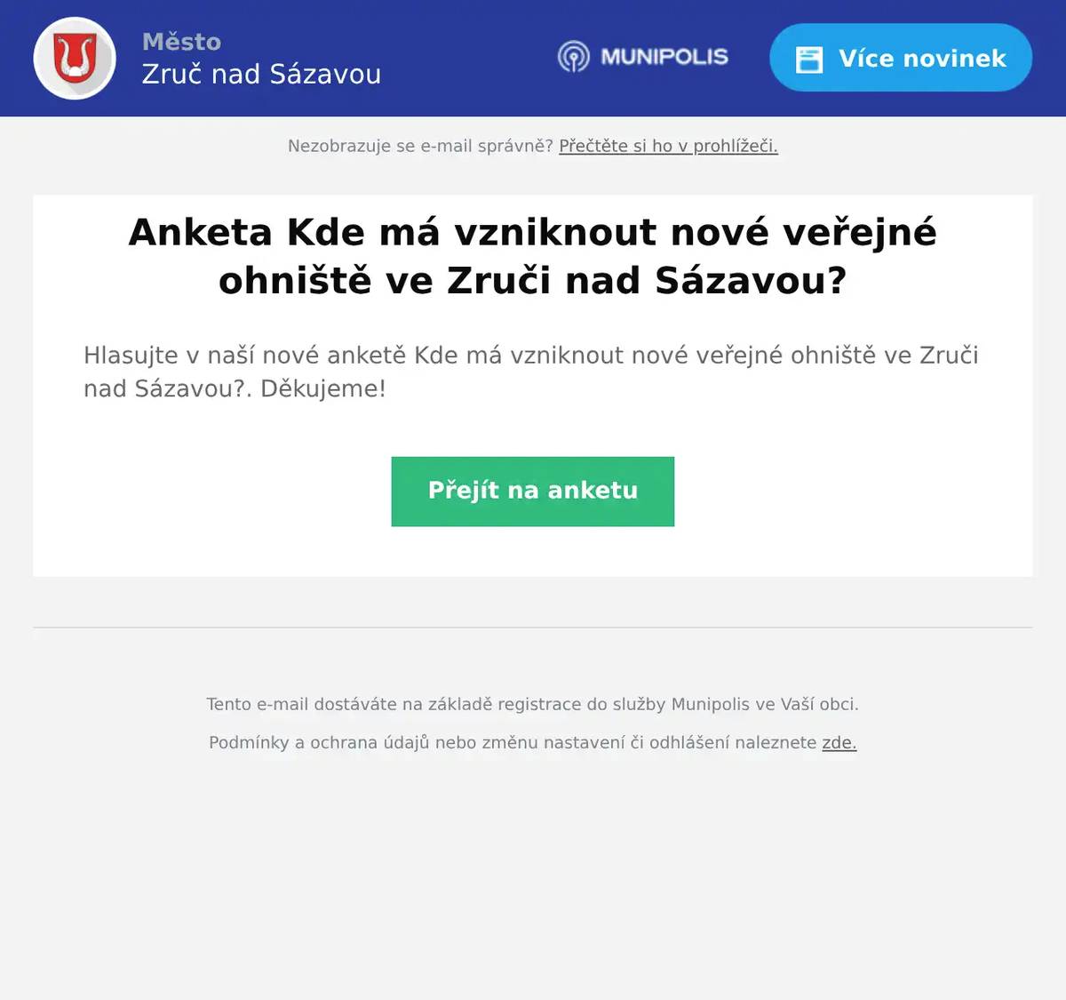Hlasujte v naší nové anketě Kde má vzniknout nové veřejné ohniště ve Zruči nad Sázavou?. Děkujeme!