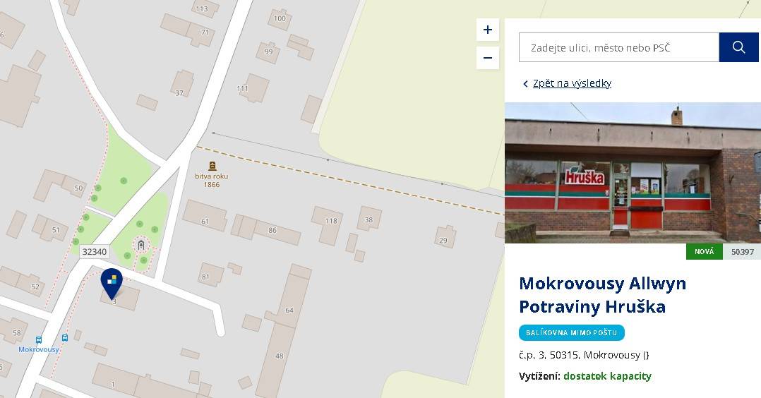 Balíkovna na dosah - v potravinách Hruška v Mokrovousích. Děkujeme společnosti Hruška za rozšíření služeb v naší obci.