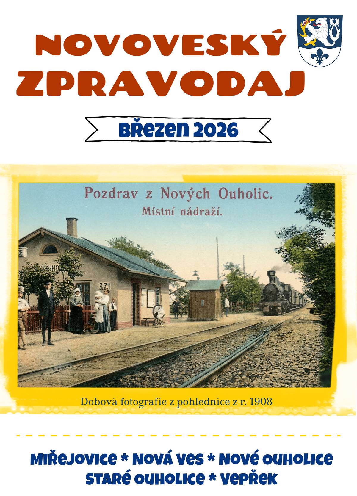 Na webu obce je březnový zpravodaj, do schránek poputuje koncem týdne. Novoveský zpravodaj 3/2026