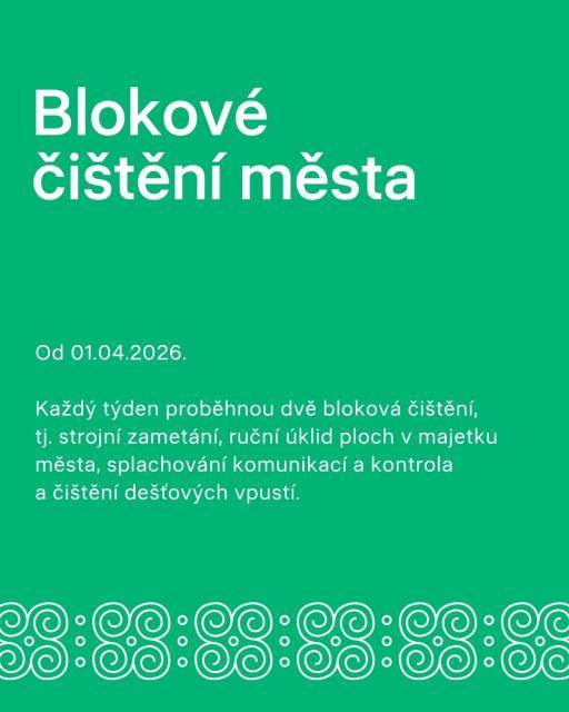 Blokové čištění města 2026                               Číst dál...