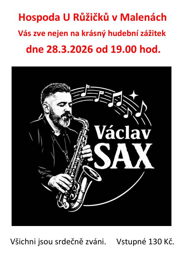 Hospoda U Růžičků v Malenách vás zve v sobotu 28. 3. 2026 od 19:00 hodin na krásný hudební zážitek. Vstupné je 130,- Kč. Všichni jsou srdečně zváni!