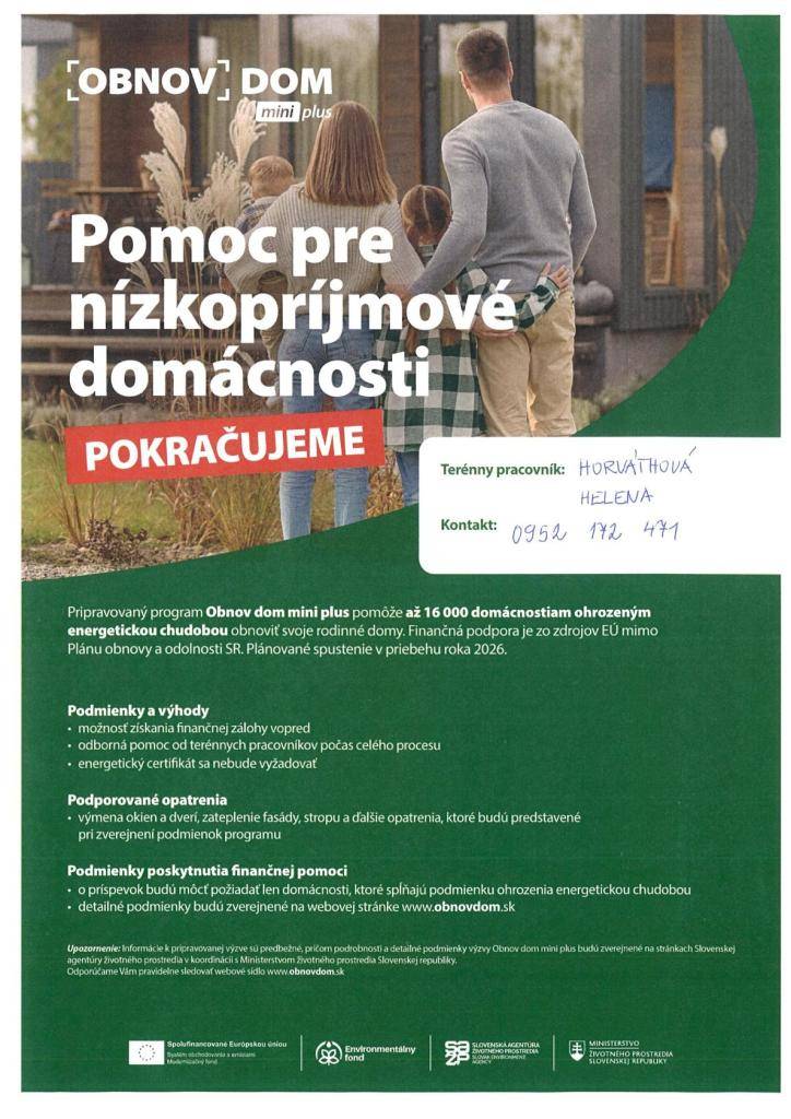 Pomoc pre nízkopríjmové domácnosti