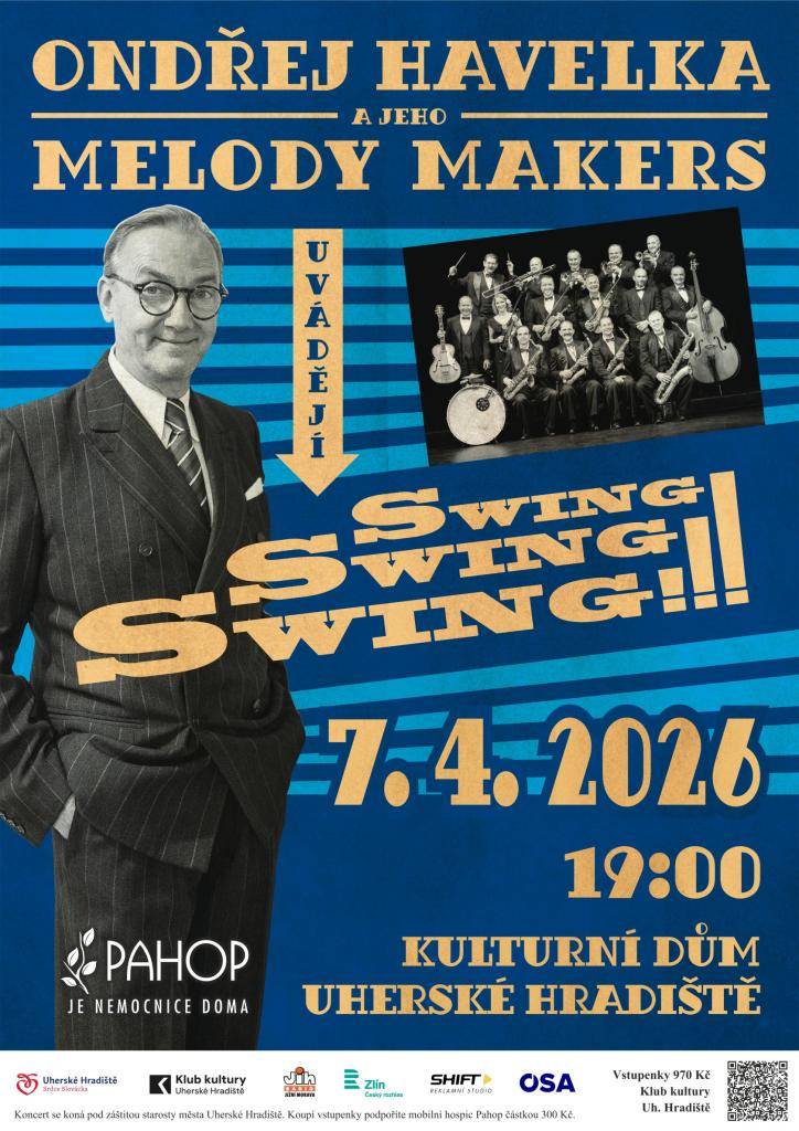Hospic PAHOP pořádá u příležitosti 10. výročí jeho založení, slavnostní koncert Ondřej Havelka a jeho Melody Makers, který se koná 7. dubna 2026 od 19:00 v Kulturním domě, Uherské Hradiště  Informace ke vstupenkám:  http://kkuh.cz/ondrej-havelka-a-jeho-melody-makers-swing...