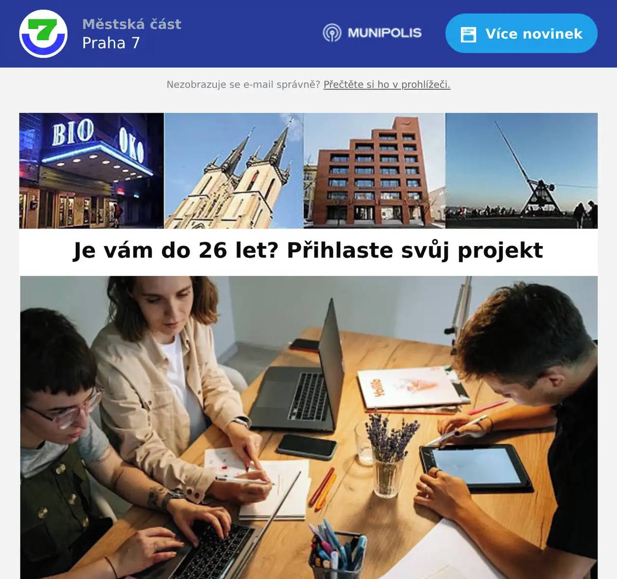 Praha 7 se zapojila do programu Mládež kraji, který každoročně podporuje iniciativu, tvořivost a aktivní zapojení mladých lidí do veřejného dění. Program, který realizuje Rada dětí a mládeže hl. m. Prahy, umožňuje týmům mladých lidí do 26 let proměnit své nápady ve skutečné projekty, které mají přínos pro jejich sousedství, čtvrť či komunitu. Zájemci mají možnost přihlásit svůj projekt do 17. dubna 2026, 12.00.