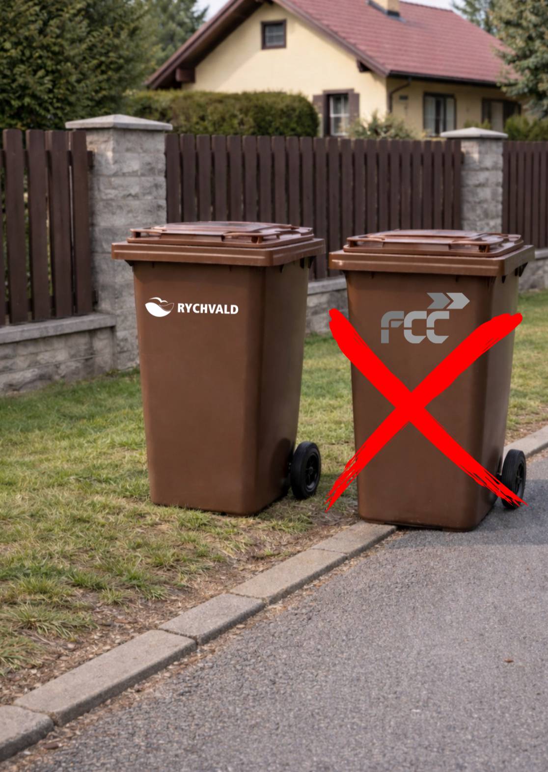 Žádáme občany, kteří mají u svých nemovitostí přistavené hnědé nádoby na bioodpad s označením FCC, aby věnovali pozornost následujícím informacím. Pokud je nádoba naplněna, bude v těchto dnech ještě vyvezena. Následně je nutné prázdnou nádobu ponechat u komunikace a nechat ji zde až do doby, než bude svozovou společností odvezena. Upozorňujeme, že tyto nádoby nejsou majetkem města ani občanů, ale společnosti FCC, a je nutné jejich vrácení. Vývoz nádob bude probíhat v průběhu tohoto a následujícího týdne. Zároveň upozorňujeme, že při dalším svozu již tyto nádoby nebudou vyváženy. Bioodpad bude nadále svážen pouze z nádob označených logem města Rychvald. Děkujeme za pochopení a spolupráci.
