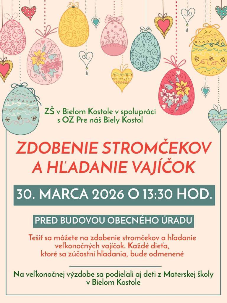 Veľkonočné sviatky sa nám blížia a my sa tiež na ne pripravujeme. Pred OcÚ pribudol veľkonočný veniec a v pondelok sa naše deti postarajú o zdobenie stromčekov, ktoré bude spojené s hľadaním vajíčok v okolí Ocú. Každého čaká sladká odmena. Tešíme sa na vás.