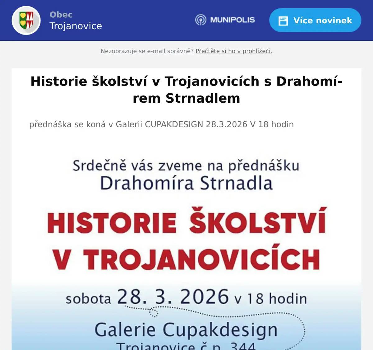 přednáška se koná v Galerii CUPAKDESIGN 28.3.2026 V 18 hodin