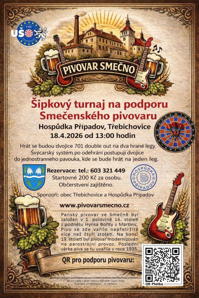 a podporu Smečenského pivovaru  18. dubna od 13 hodin v Hospůdce Případov