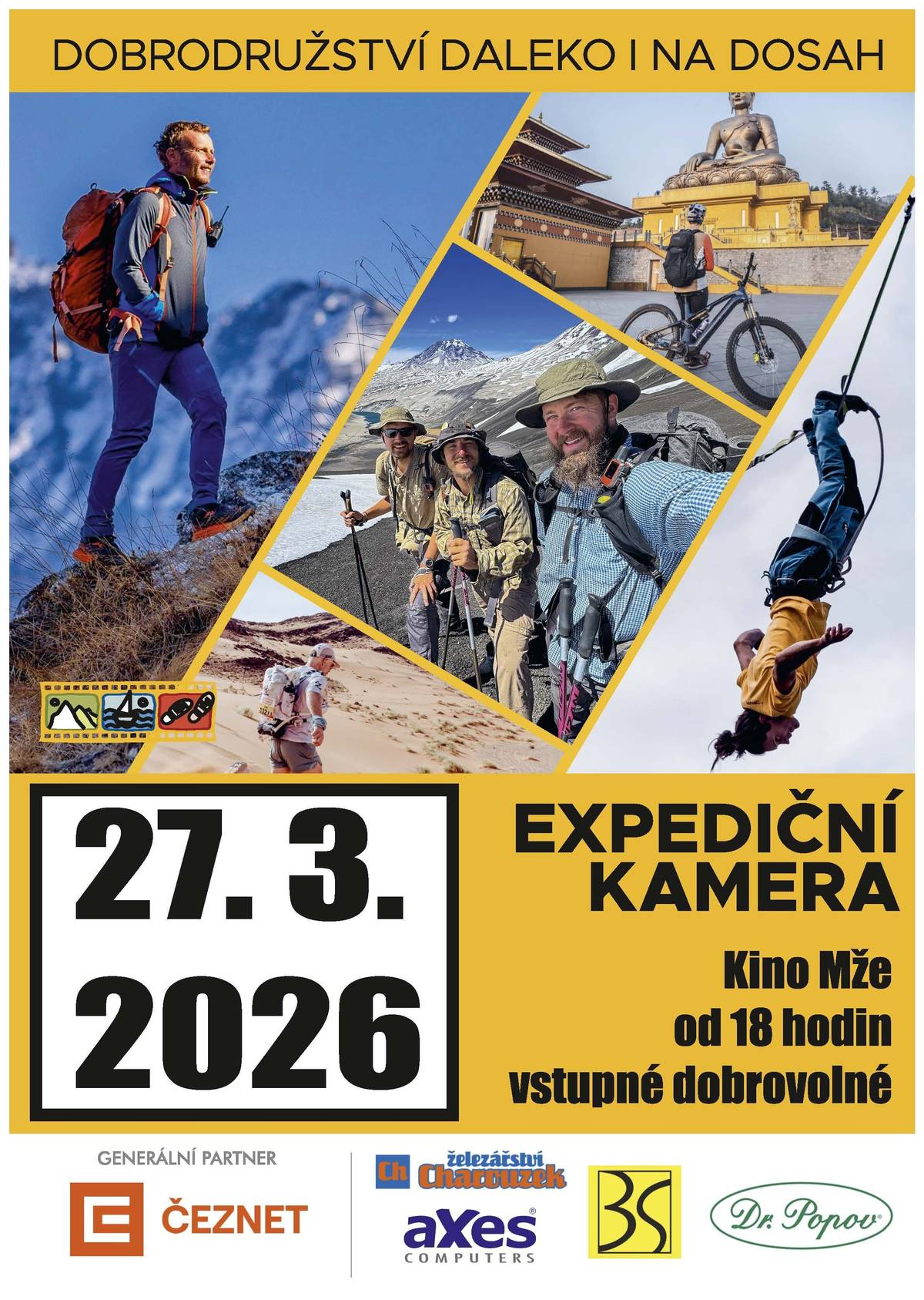 Zábava, Společenský areál Mže, Hornická 1695, 34701 Tachov, pátek 27. 3. 2026 od 18.00. Hory, ticho, pot a rovnováha. Nejlepší dobrodružné filmy na jednom plátně