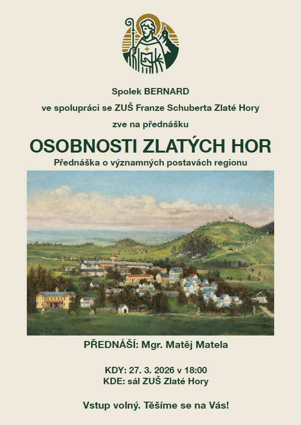 Co se chystá ve Zlatých Horách?   Tento víkend bude plný zajímavých akcí! Ať už vás láká historie, společenské setkání nebo místní tradice, určitě si přijdete na své.   Na co se můžete těšit? Přednáška o osobnostech Zlatých Hor. Otevření jesenického Klondiku. Výroční členská schůze rybářů. Dokument Já jsem z Rychleb ... Kdo jsi Ty?   Přijďte strávit příjemný čas, potkat známé i poznat něco nového.
