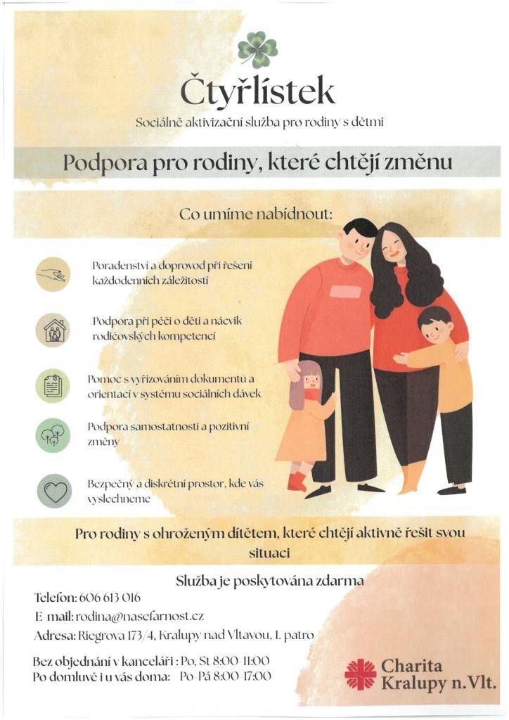 Naše sociálně aktivizační služba pro rodiny s dětmi poskytuje podporu terénní formou, tedy přímo v domácnostech rodin. Pomáháme rodičům zvládat každodenní situace, posilovat jejich kompetence a vytvářet bezpečné zázemí pro děti.