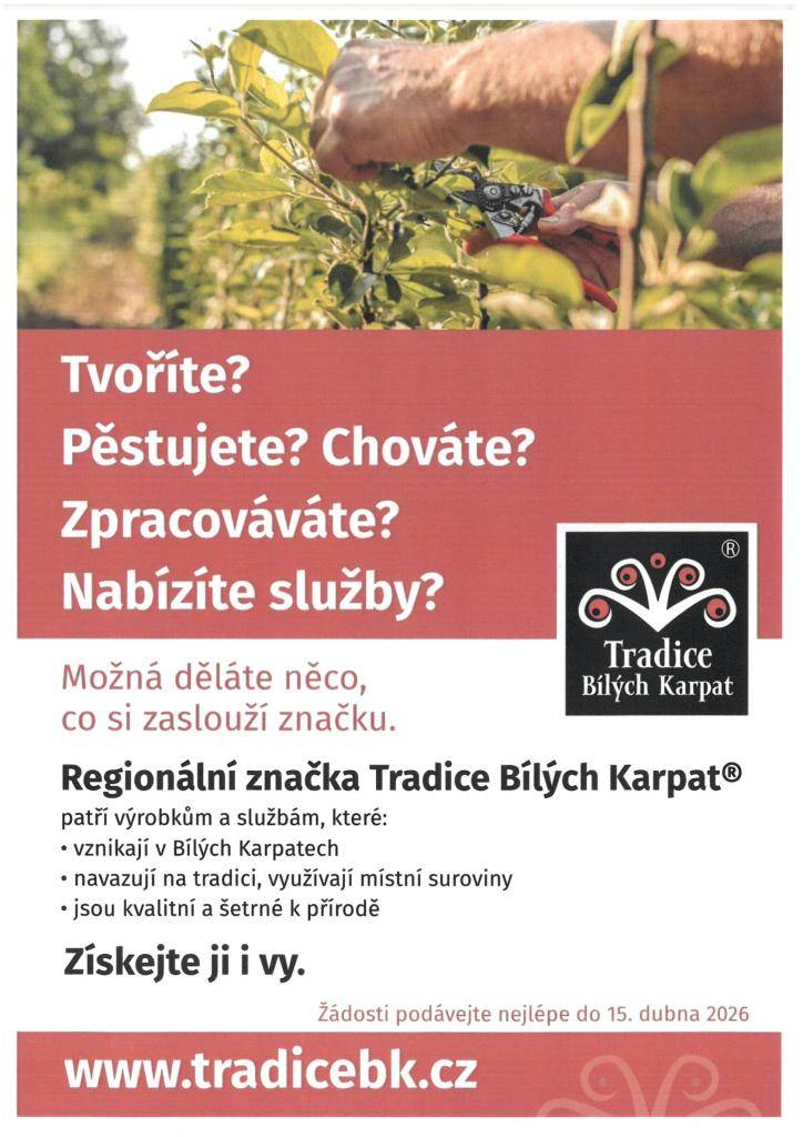 Získejte i vy regionální značku Tradice Bílých Karpat.