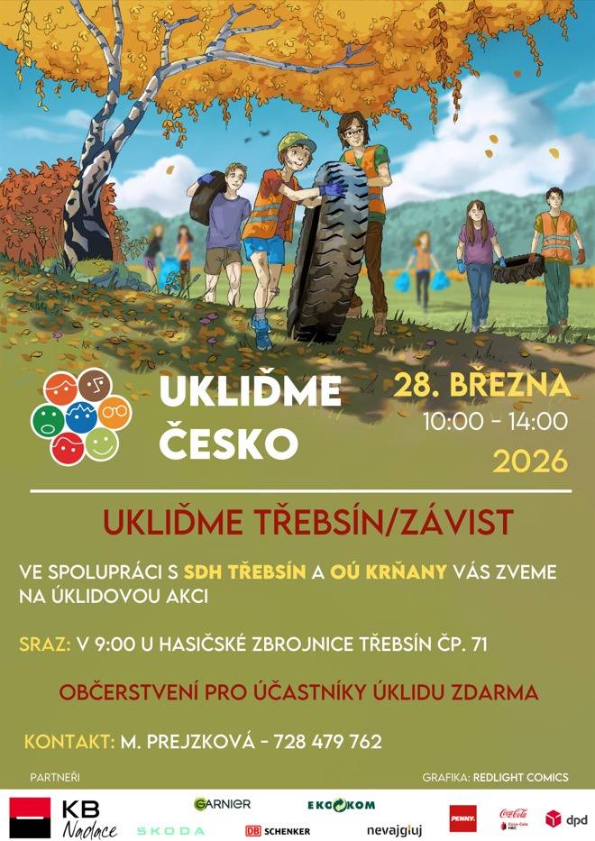 Ukliďme Česko - Třebsín,Závist 28.3.2026