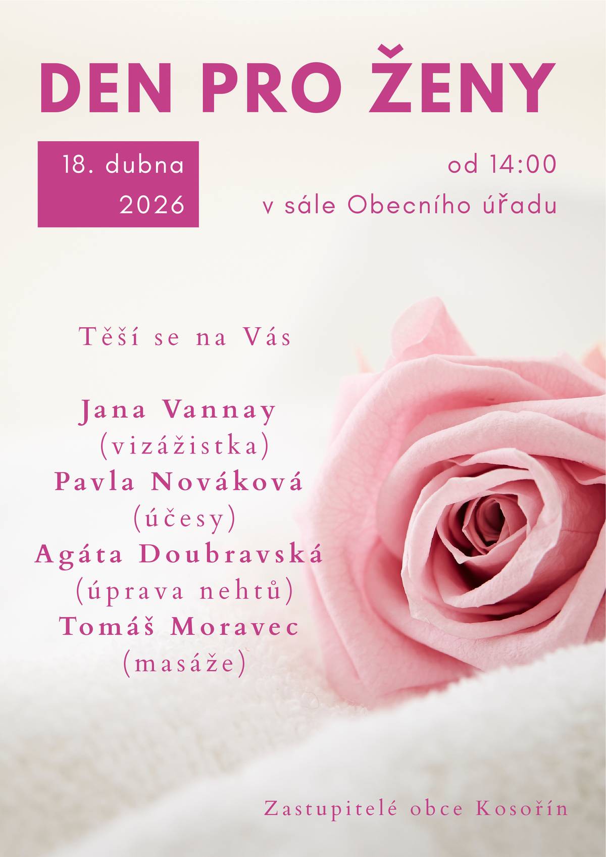 Platí pouze pro ženy z Kosořína !!!