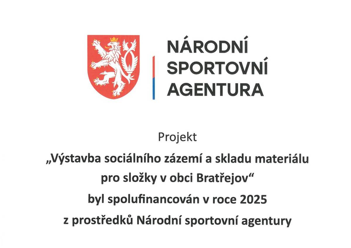 Výstavba sociálního zázemí a skladu - projekt spolufinancován z prostředků Národní sportovní agentury