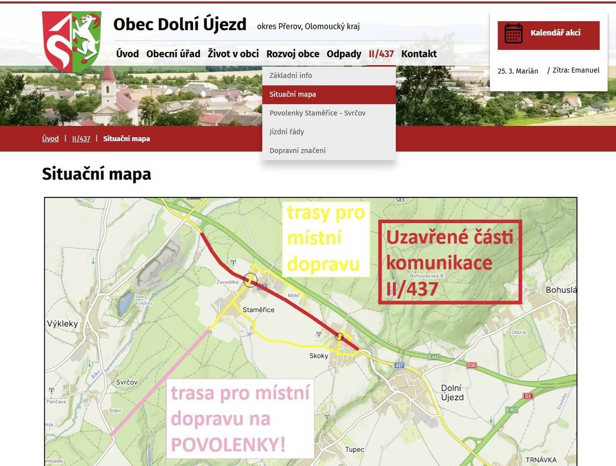 Vážení občané, na webu obce Dolní Újezd https://www.dolni-ujezd.cz/ii437 jsou zveřejněny informace k této zásadní a strategické stavbě na území obce. Informace budou průběžně aktualizovány podle průběhu stavby.