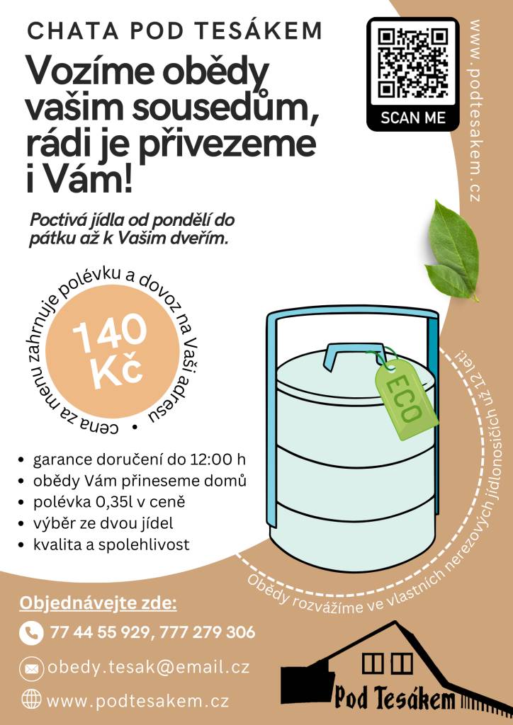 od pondělí do pátku v ceně 140 Kč za celé menu. Bližší info v příloze a na tel. 774 455 929