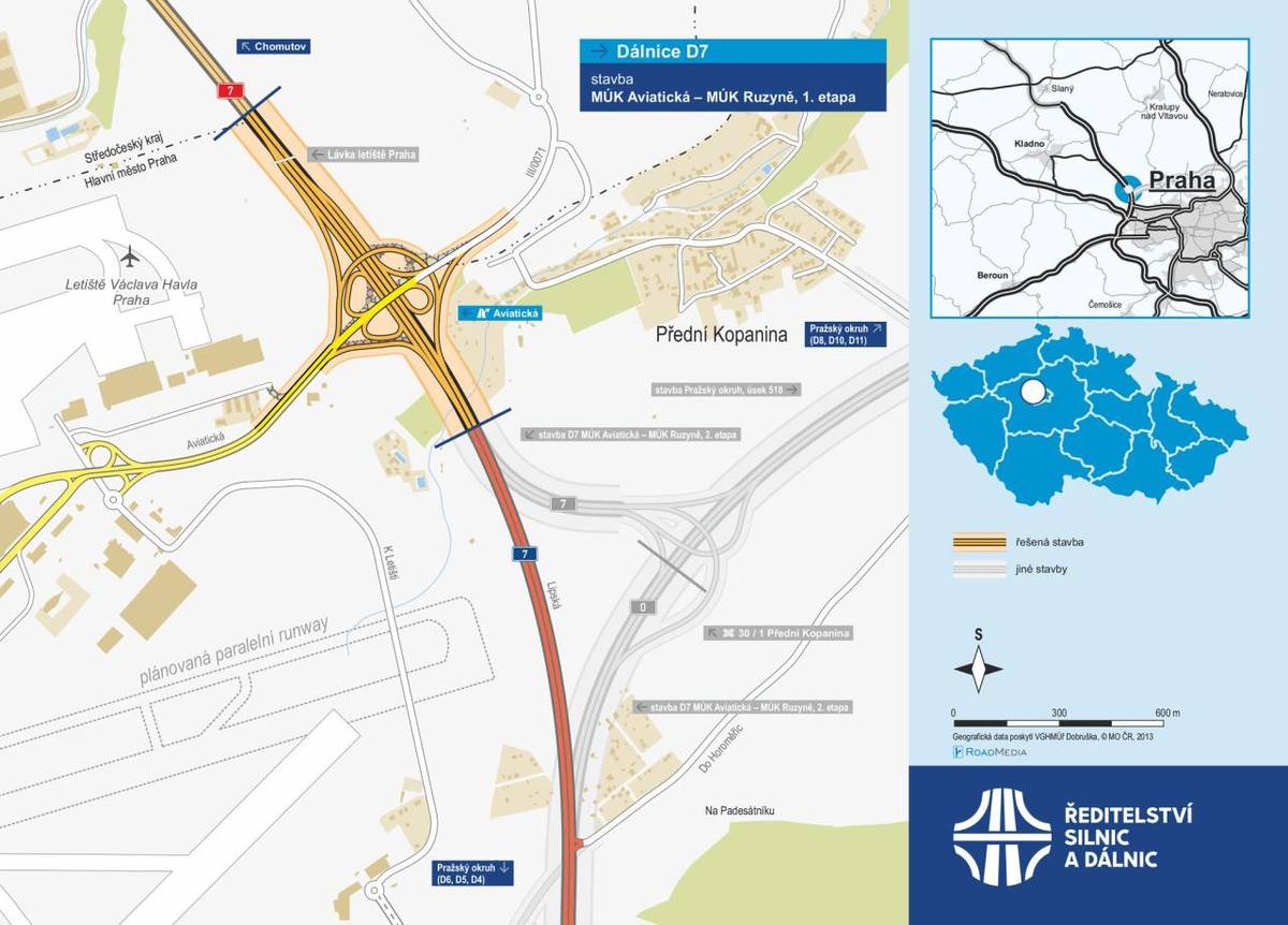 Přestavba křižovatky Aviatická - zlepšení cesty na letiště