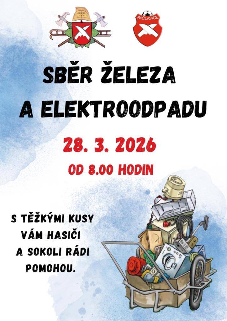 Dne 28. března 2026 od 8:00 hodin se v obci uskuteční sběr železa a elektroodpadu. Tuto akci pořádají hasiči a sokoli, kteří vám rádi pomohou s likvidací starých elektrických zařízení.