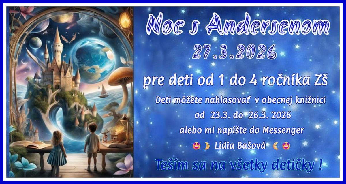 - piatok 27. marca 2026 v Obecnej knižnici v Šúrovciach