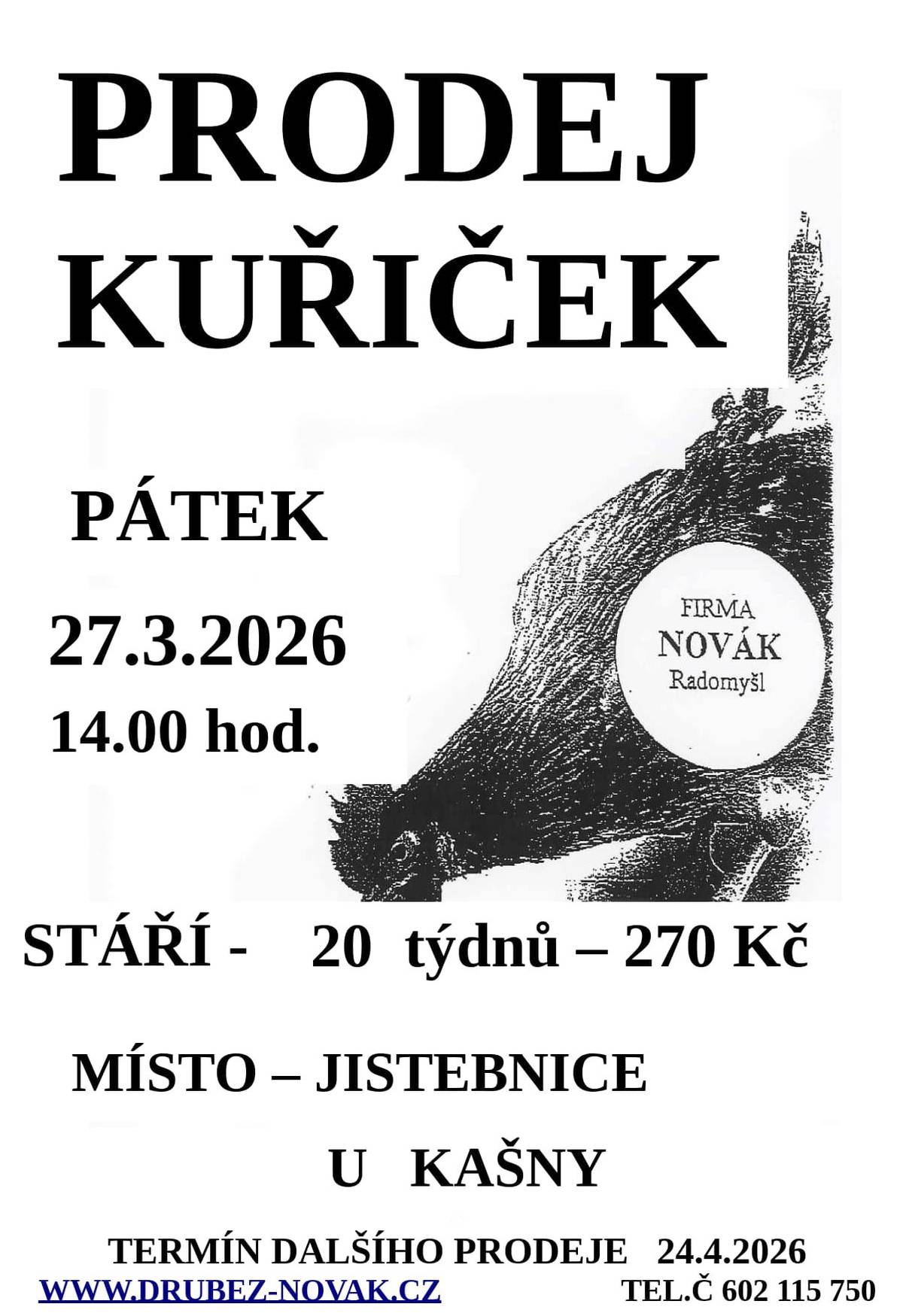 27. března 2026 od 14:00 hod. - na náměstí v Jistebnici