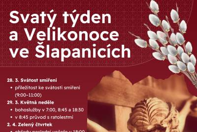 Velikonoce patří k nejvýznamnějším křesťanským svátkům v roce. Farnost Šlapanice zve všechny k jejich prožití prostřednictvím bohoslužeb a společných setkání.