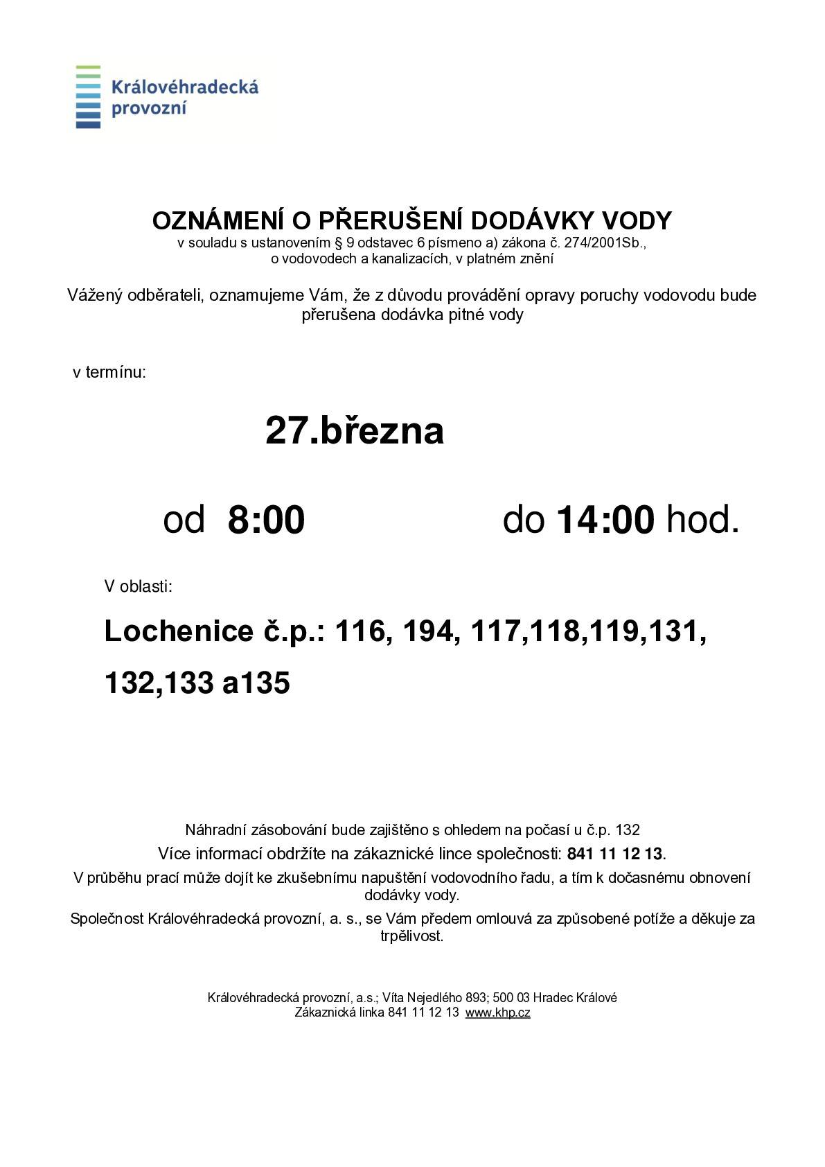 27.3.2026 od 8,00-14,00.