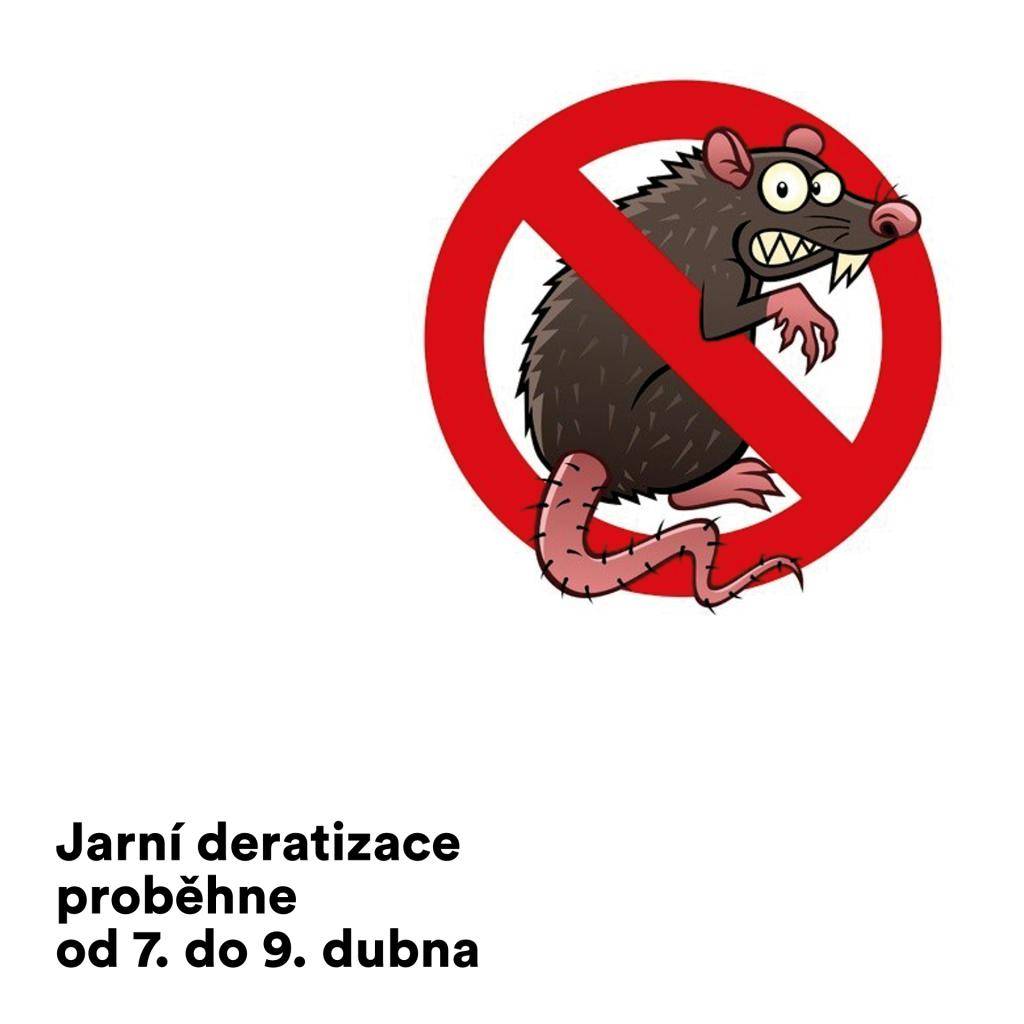 Deratizaci zajišťuje pro městský majetek pan Kopecký, firma  DDesinDer, s.r.o. Firmu můžete kontaktovat na tel. č. 603 494 489 a dozvědět se bližší informace nebo objednat položení návnad.