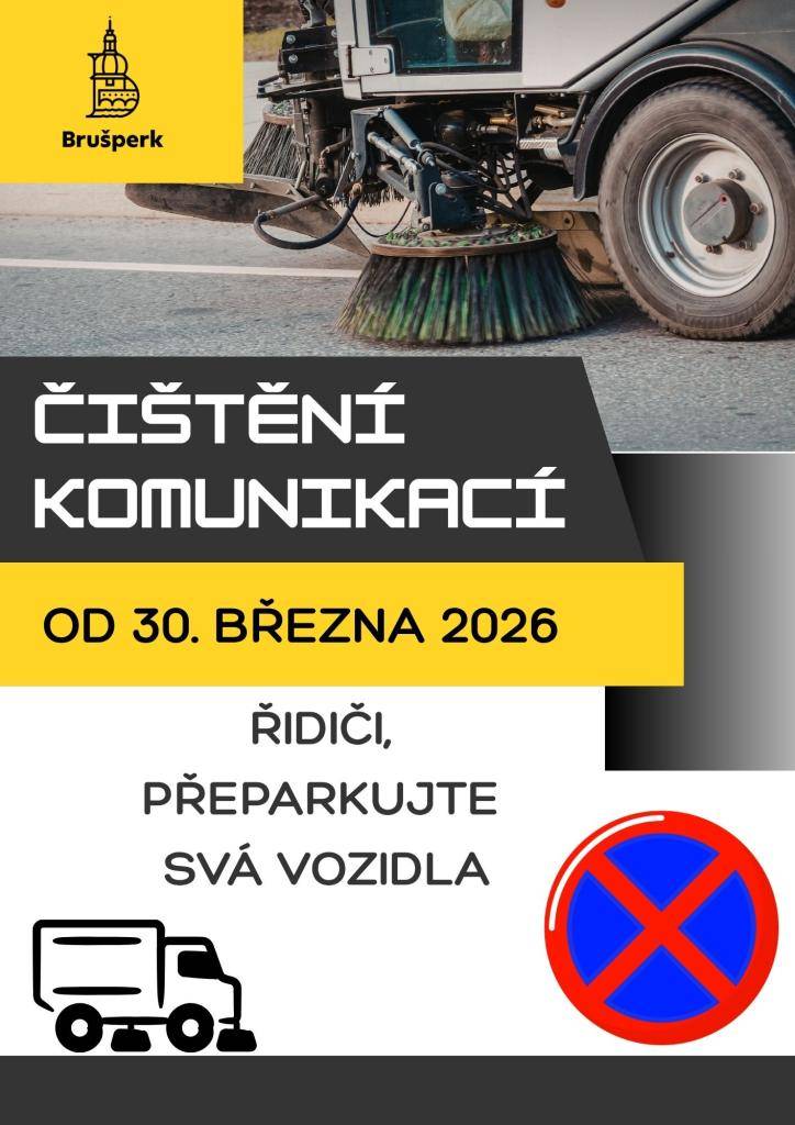 Od pondělí 30. března začíná čištění místních komunikací. Prosíme řidiče o přeparkování svých vozidel.