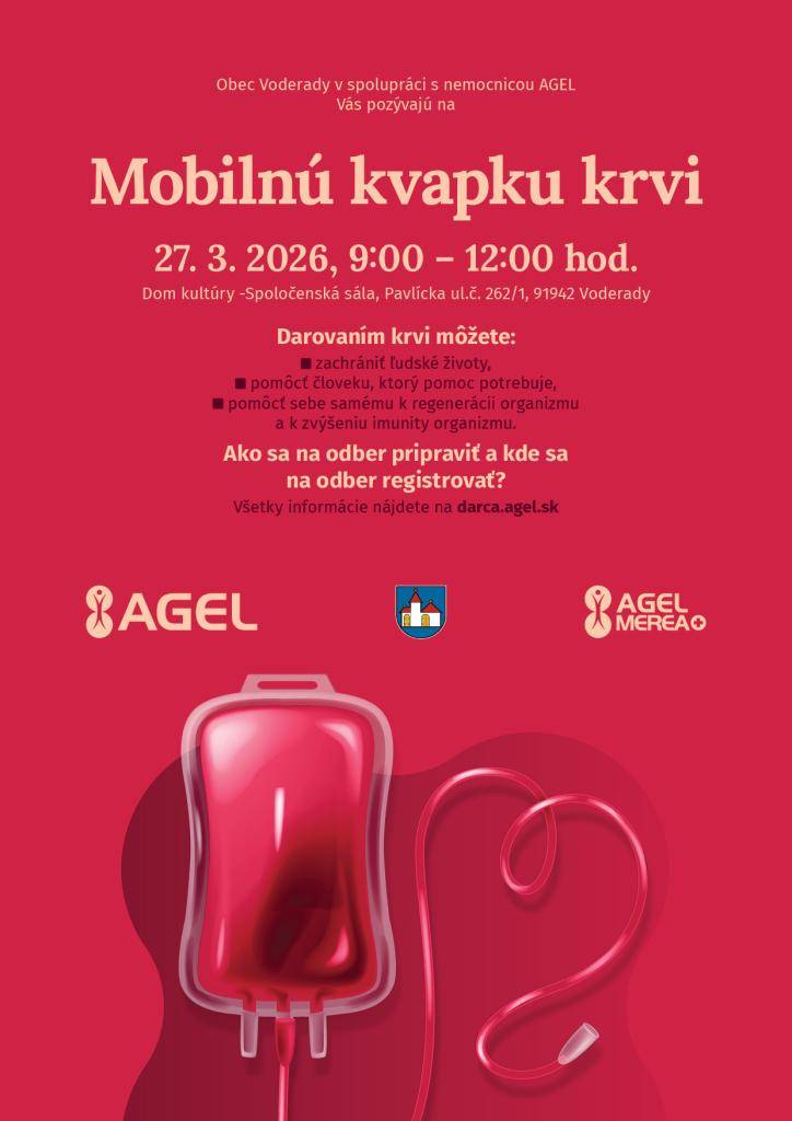 Na základe predbežného počtu registrovaných záujemcov oznamujeme, že mobilný odber krvi sa USKUTOČNÍ v plánovanom termíne.