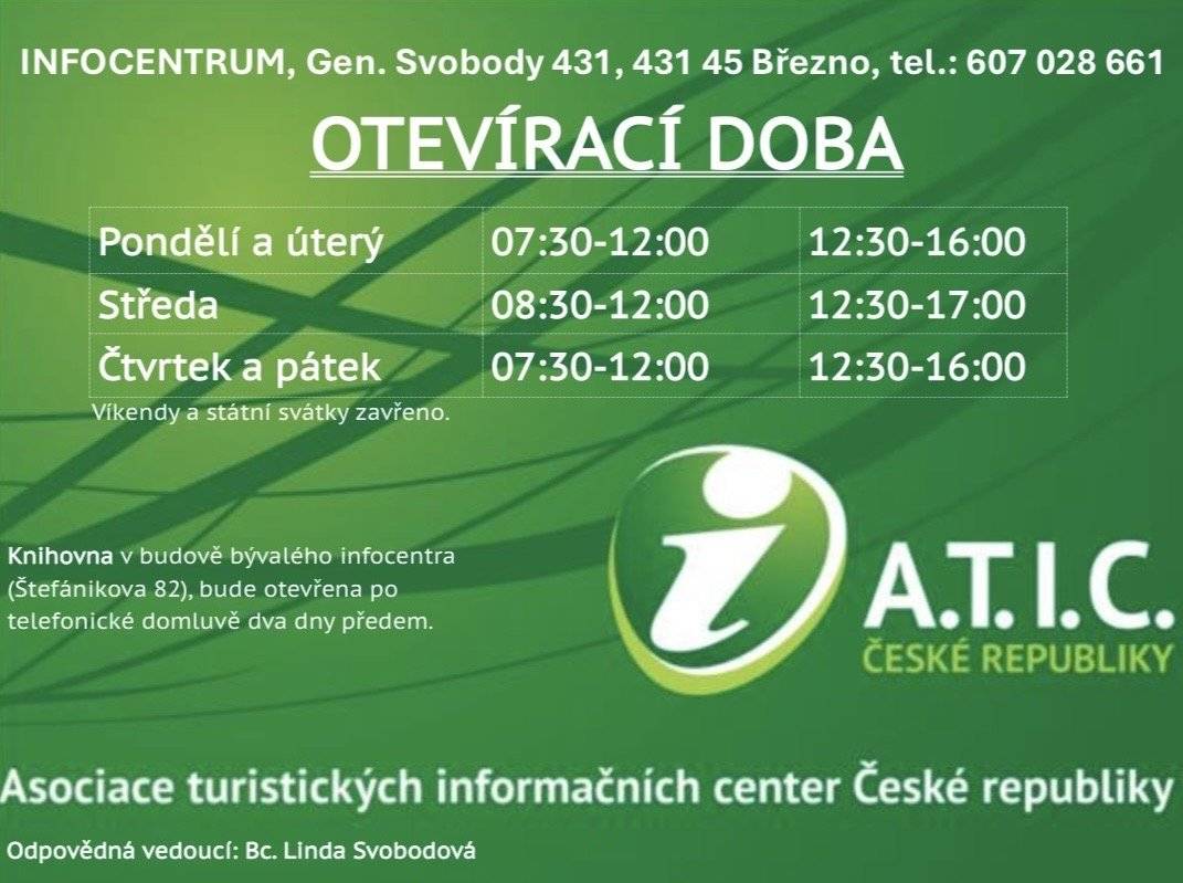 Nová otevírací doba INFOCENTRA platná od 1. 4. 2026 ... a není to Apríl 😃👇🏼