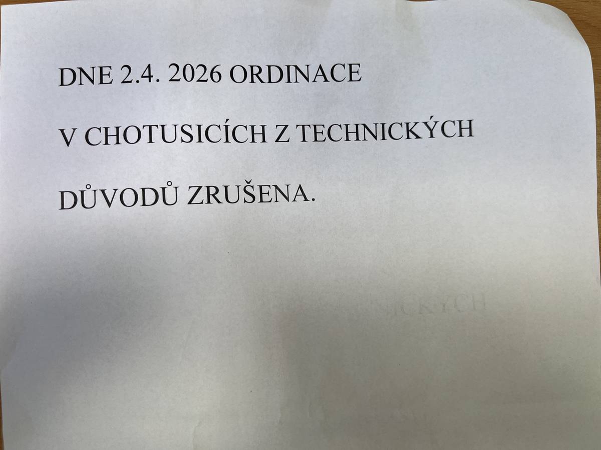 Dne 2.4.2026 MUDr. Kamila Vančurová z technických důvodů neordinuje.